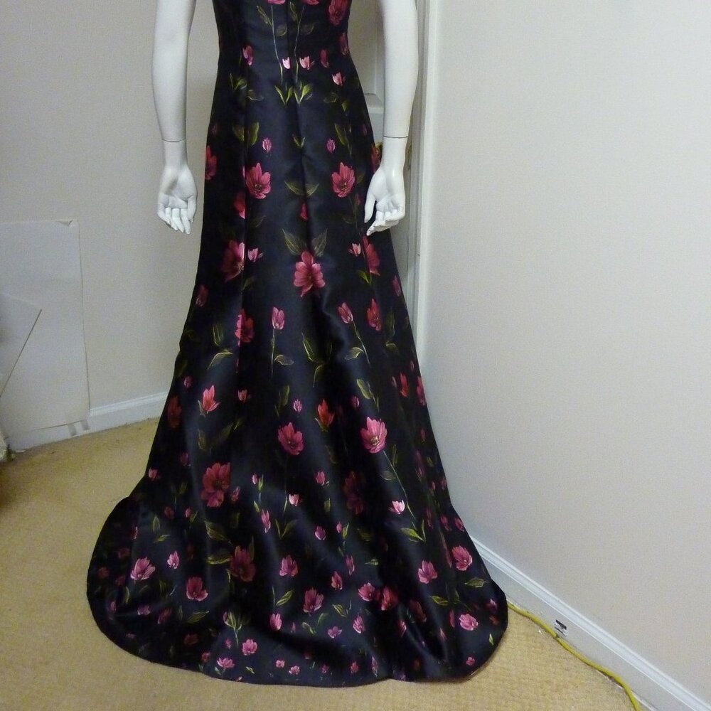RENE BY RENE RUIZ Strapless Floral Gown With Slit - Picture 10 of 11